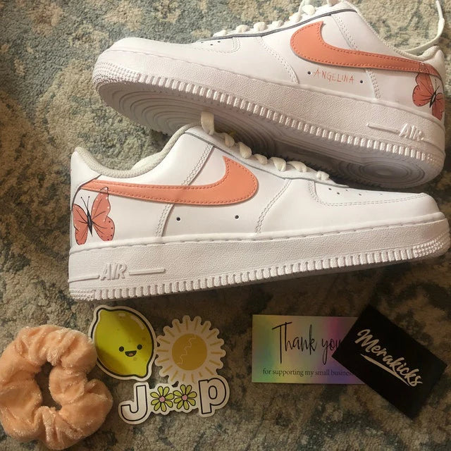 Peach Blossom Butterflies | CUSTOM AF1's